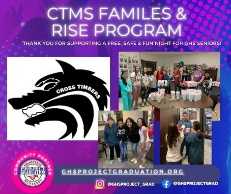 Howl to CTMS's Rise class for partnering with GHS Project Graduation and spreading joy around campus!  Thank you to all who purchased drinks and treats for the pack!