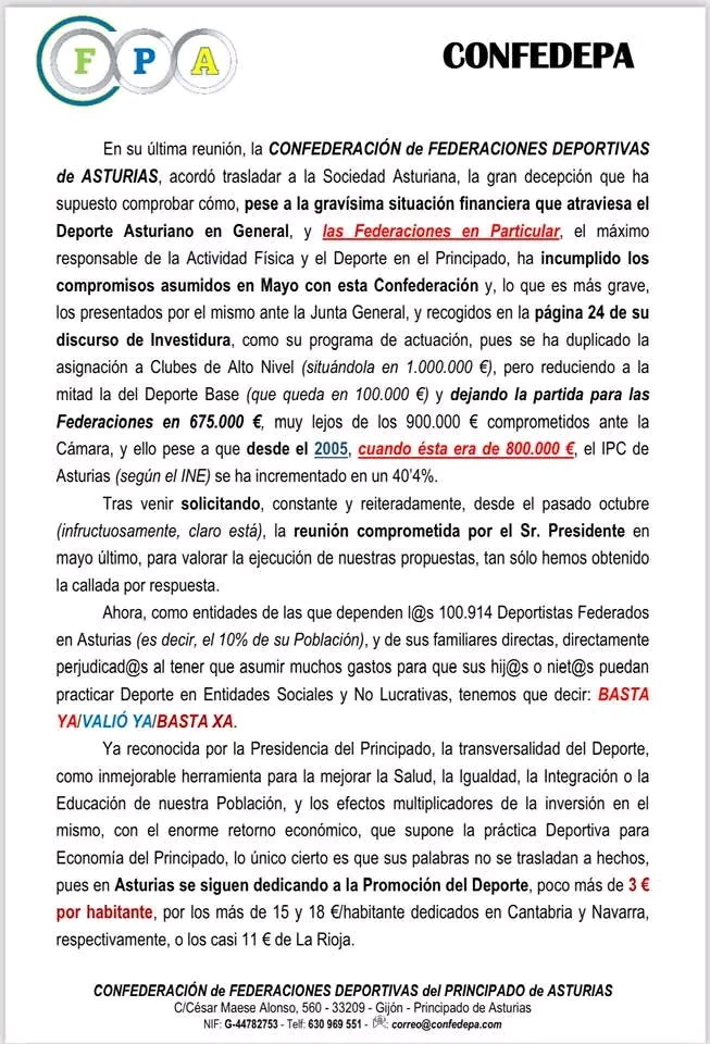Isabel Barreiro García (@isabg99) on Twitter photo Este NO es el camino.
Esto NO fomenta el deporte asturiano.
Esto NO representa los valores del deporte.
Esto SÍ es una vergüenza.
Pero oye, la foto con la plaquita Olímpica la tendrá enmarcada en el despacho, ¿verdad <a href="/AdrianBarbon/">🌹 Adrián Barbón 💙💛</a> ? Este NO es el camino.
Esto NO fomenta el deporte asturiano.
Esto NO representa los valores del deporte.
Esto SÍ es una vergüenza.
Pero oye, la foto con la plaquita Olímpica la tendrá enmarcada en el despacho, ¿verdad <a href="/AdrianBarbon/">🌹 Adrián Barbón 💙💛</a> ?