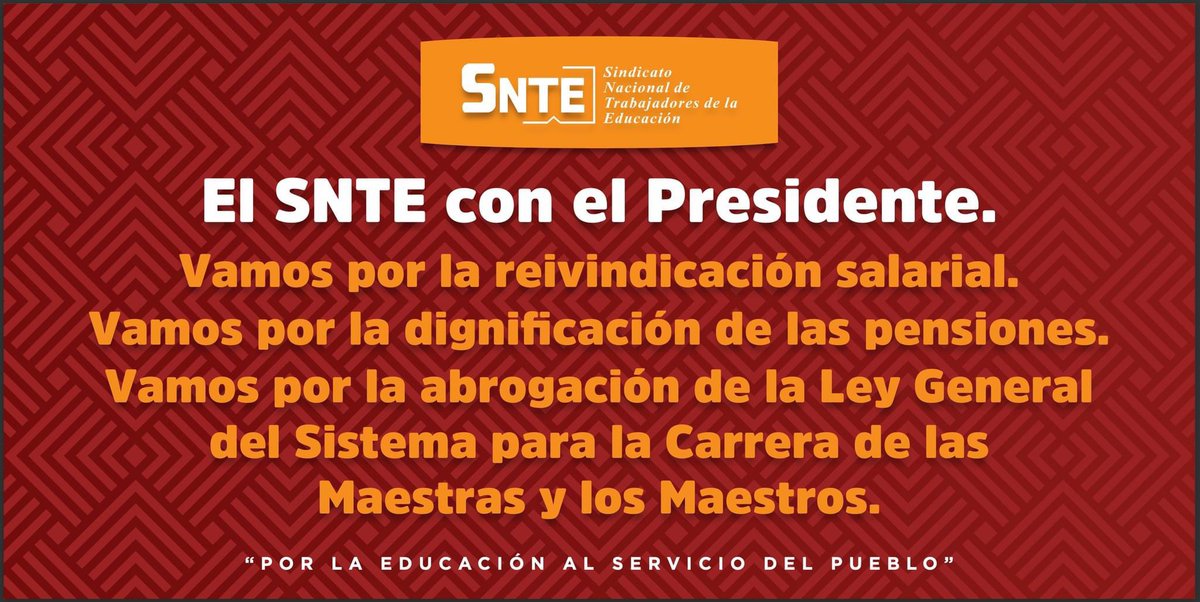 JosimarGlezV's tweet photo. #ElSNTEconElPresidente
...𝐞𝐥 𝐒𝐍𝐓𝐄 𝐫𝐞𝐜𝐨𝐧𝐨𝐜𝐞 𝐚𝐦𝐩𝐥𝐢𝐚𝐦𝐞𝐧𝐭𝐞 𝐥𝐚𝐬 𝐢𝐧𝐢𝐜𝐢𝐚𝐭𝐢𝐯𝐚𝐬 𝐞𝐧 𝐦𝐚𝐭𝐞𝐫𝐢𝐚 𝐬𝐚𝐥𝐚𝐫𝐢𝐚𝐥, de pensiones y jubilaciones que el Presidente, Andrés Manuel López Obrador, enviará al Congreso de la Unión este 5 de febrero. https://t.co/xQ2ROk1pBr