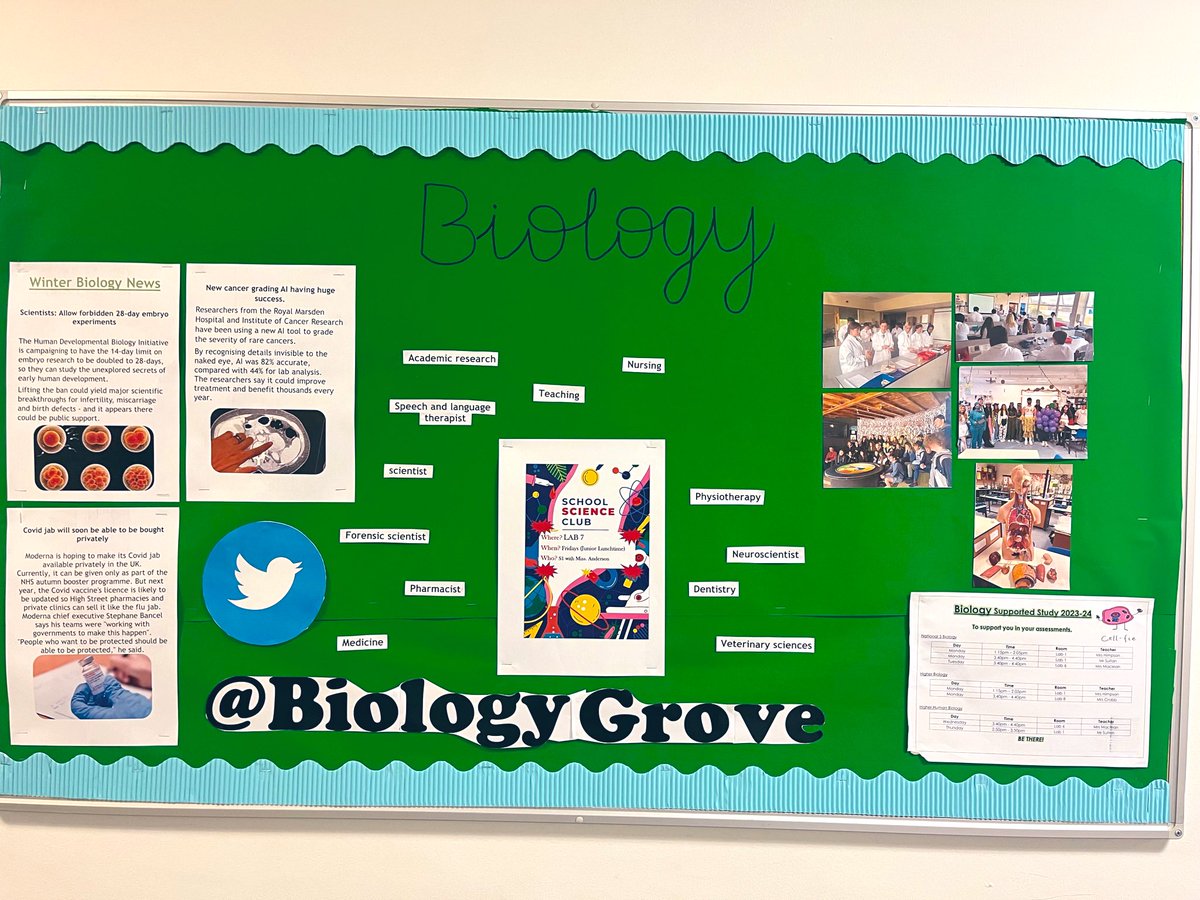 Thank you to our S5/6 Biology Ambassadors for putting together this Board in the Biology corridor here <a href="/Grove_Academy/">Grove Academy</a>!
