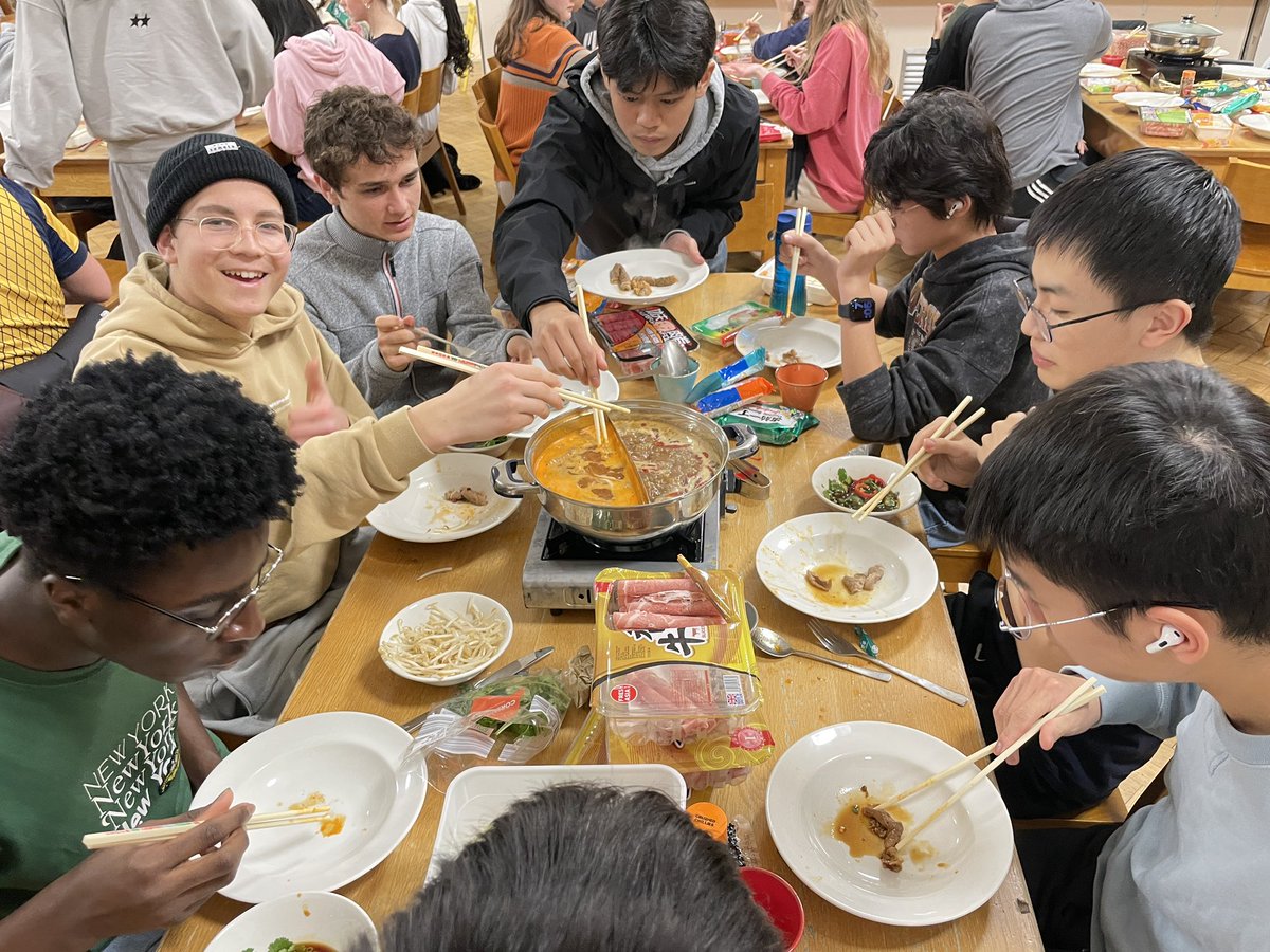 MonktonLang's tweet photo. The ICOM (international community of Monkton) hotpot night was a real success! Over 50 students shared delicious food together 😋 @MonktonBath @MonktonSenior https://t.co/rfPEWCWgTK