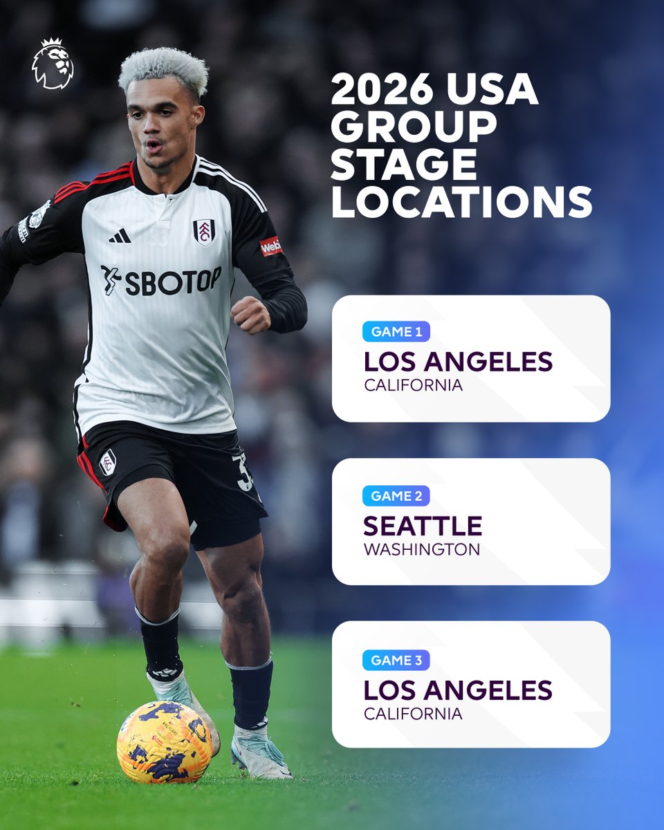 The @usmnt's three opening match locations for the 2026 #FIFAWorldCup are locked in 📍 #USMNT | #WeAre26