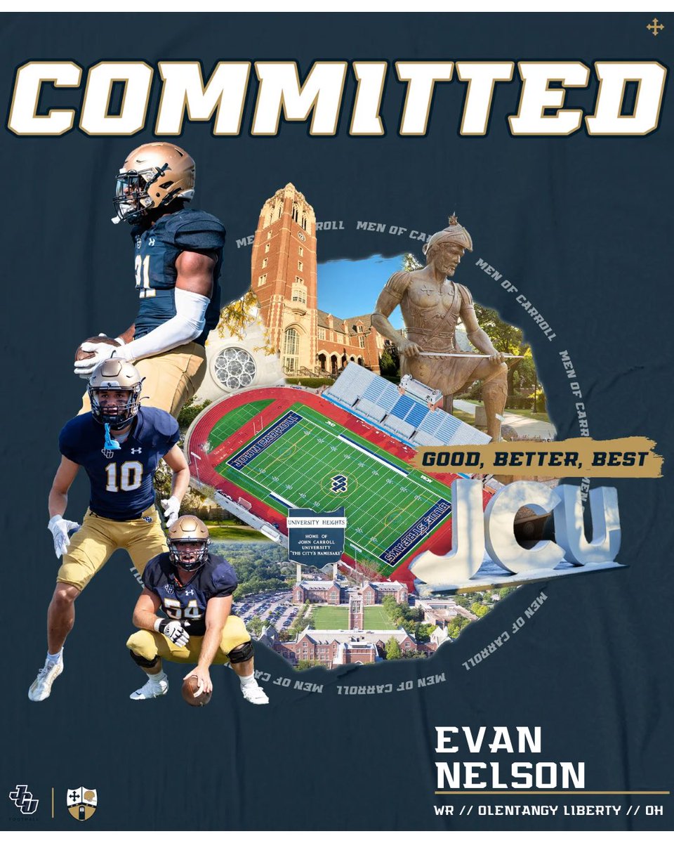 Evan Nelson (@evannelsonn) on Twitter photo Iโm excited to announce that I will be furthering my academic and athletic career at John Carroll University. I would like to thank all my family, friends, teammates and coaches who have supported and allowed me to get to this point in my life! <a href="/Jeff_Behrman/">Jeff Behrman</a> <a href="/FBCoachTJ/">Travis James ๐บ๐ธ</a> Iโm excited to announce that I will be furthering my academic and athletic career at John Carroll University. I would like to thank all my family, friends, teammates and coaches who have supported and allowed me to get to this point in my life! <a href="/Jeff_Behrman/">Jeff Behrman</a> <a href="/FBCoachTJ/">Travis James ๐บ๐ธ</a>