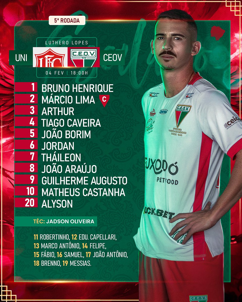 Operário definido pelo técnico Jadson Oliveira!🔴⚪🟢

Vamos, OPE!🔥