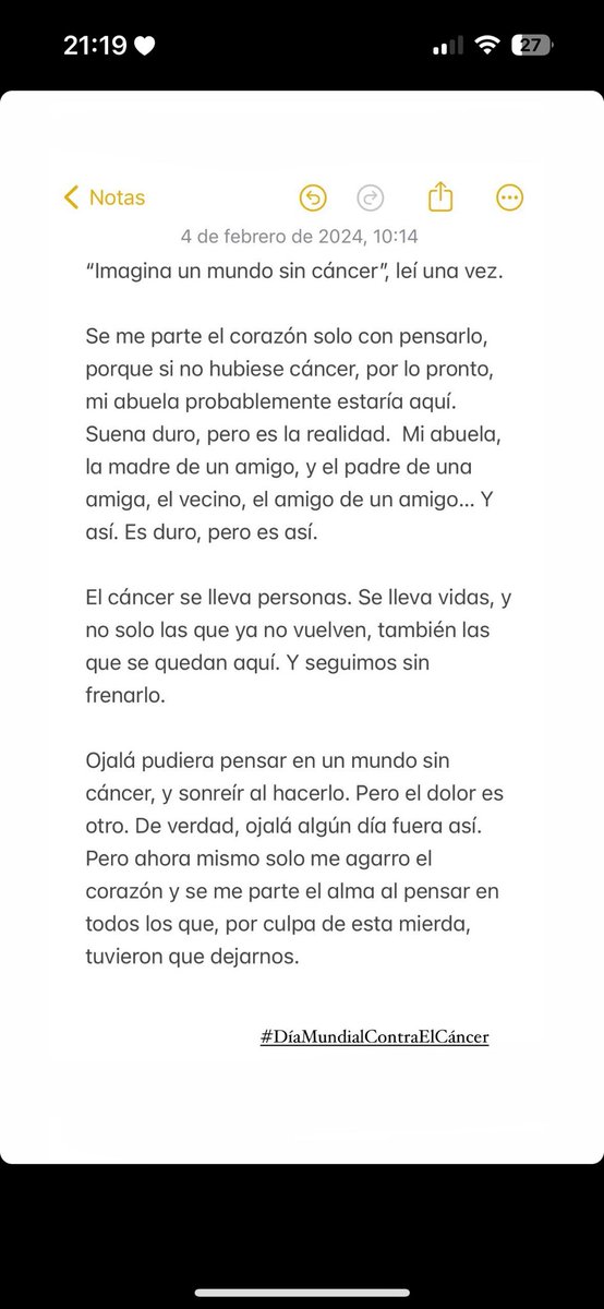 #DiaMundialContraElCancer ❤️‍🩹