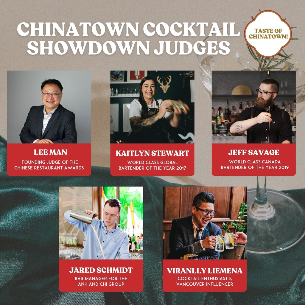 Join us on Thursday, Feb 8 from 6pm - 9pm at the Chinatown Cocktail Showdown!🍸️
 
Eight of Chinatown’s finest restaurants and bars including will showcase their mixology mastery in crafting unique and unforgettable cocktails. 

More details at tasteofchinatown.ca