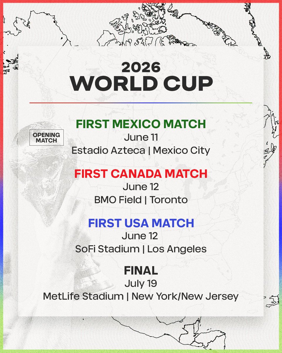 Locked in. 🇺🇸🇨🇦🇲🇽

2026 can't come soon enough.