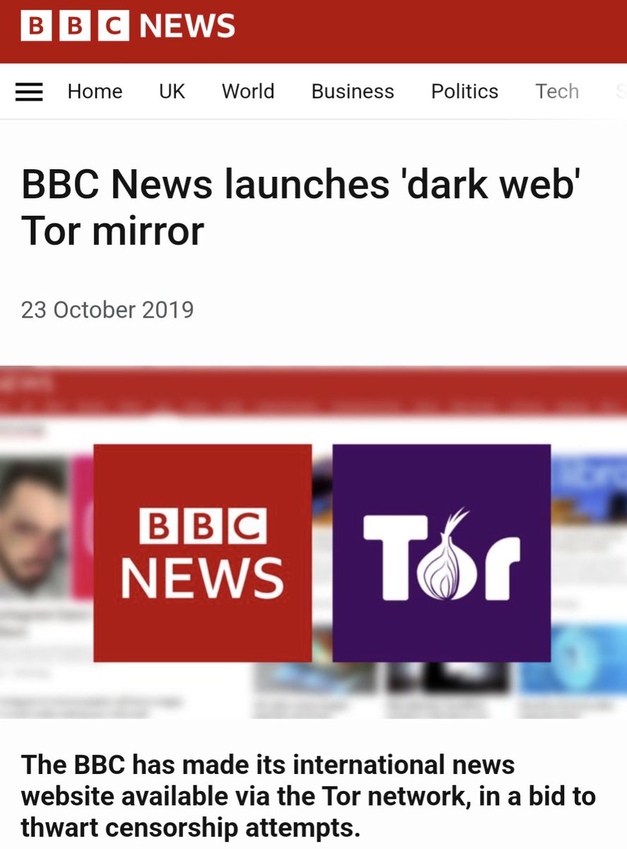 REMINDER: The BBC run one of the most valuable and beneficial 'dark web' websites in the entire world, for the benefit of all the peoples of the world. bbc.co.uk/news/technolog… /Cc @BBCNews @BBCTech @bbcw