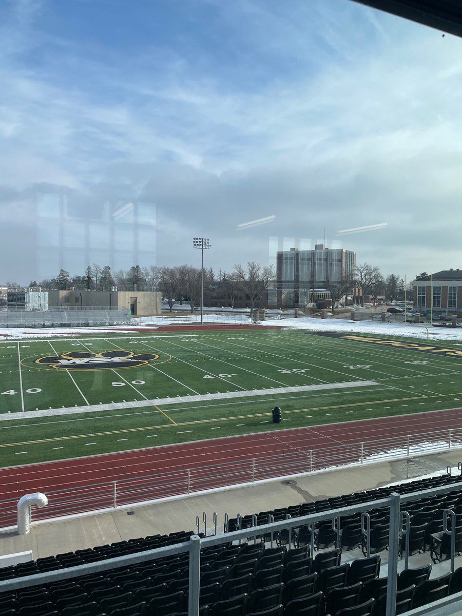 Been a fun day with <a href="/BrandsoyTr/">Triston Brandsoy</a> at Wayne State for junior day! Excited to see where this kid will go!