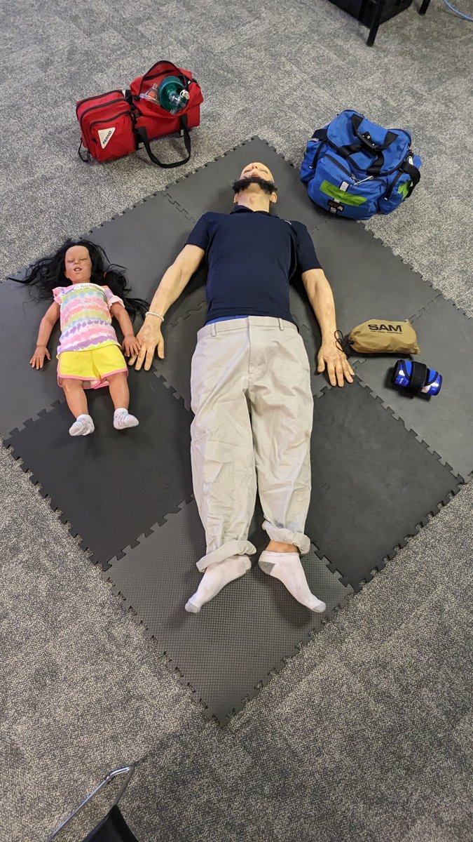 pacefirstaid's tweet image. Exciting things are happening
Advanced airways, bone guns, bleeding stations for wound packing, decompression stations, monitors, specialized mannequins, tourniquets, and more 

#advancedtraining #lifesavingskills
#PACEfirstaid