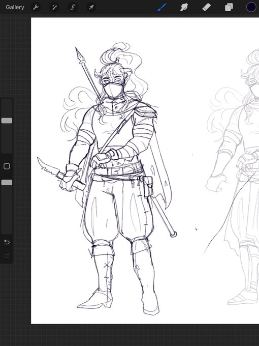 referenced a stock image of a Buff Man for this lol. new design for my gloomstalker ranger undead king, his party took him to a store and got him real clothes but he can't leave that crop top 