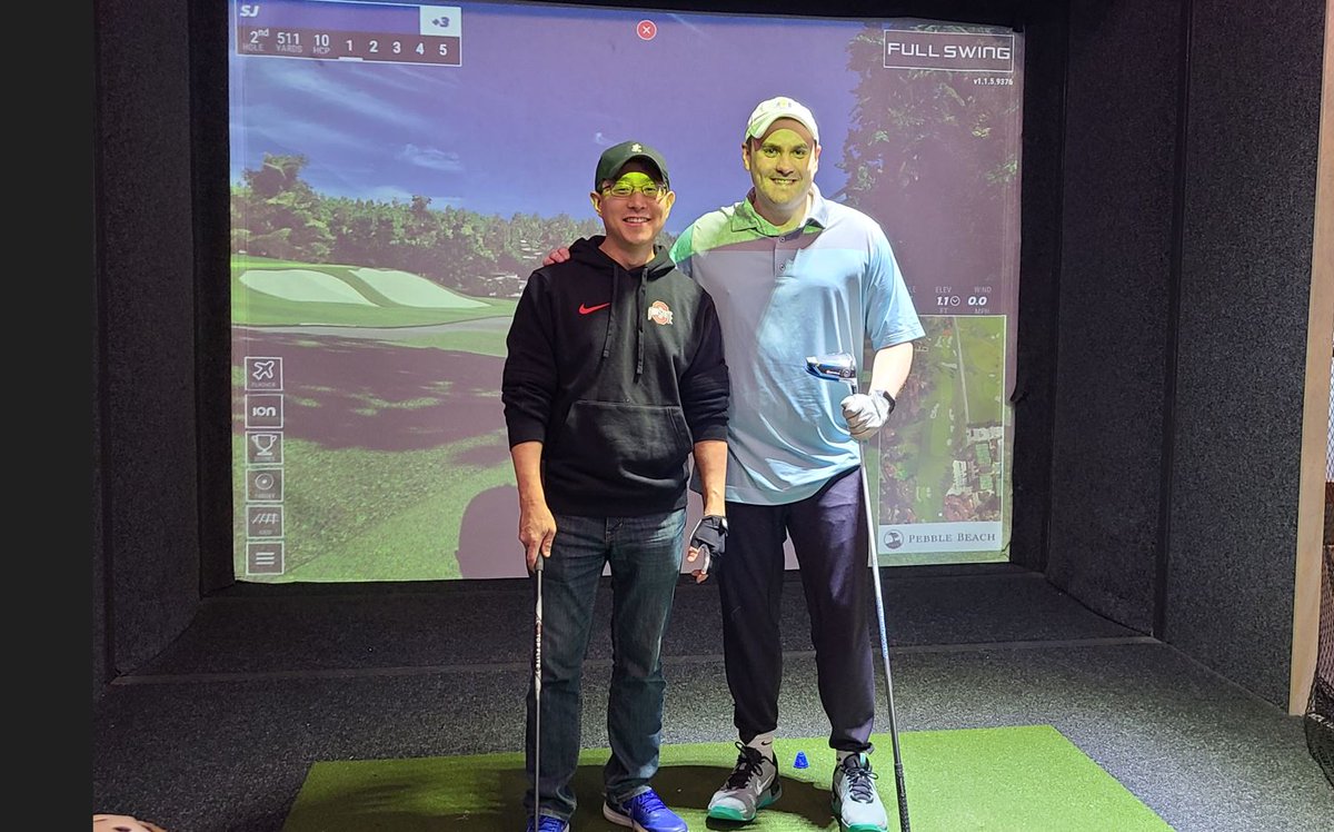 SangjinLee17's tweet photo. @ahfdoc state of the art lecture-advanced cardiac disease. Rising burdens but new opportunities @RenzoLoyaga robust HVI research portfolio @davidmcnam -multi-disciplinary ❤️ team. And Pebble Beach 🏌️‍♂️ simulator with HF-APP. Team building outside work. @FM_HVI Winter CV Conference https://t.co/6raqqPaqGg