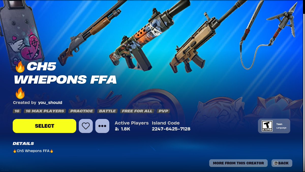 new guns in creative go to new weapon vault your welcome!