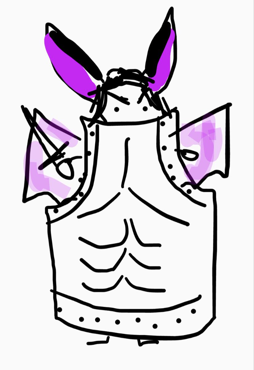 Moriko on her way to slay the rival bat that lurks in the shiny portal above the bathroom sink. She got the cuirass from a tin soldier she defeated in honourable hand to wing combat #BatAtArt