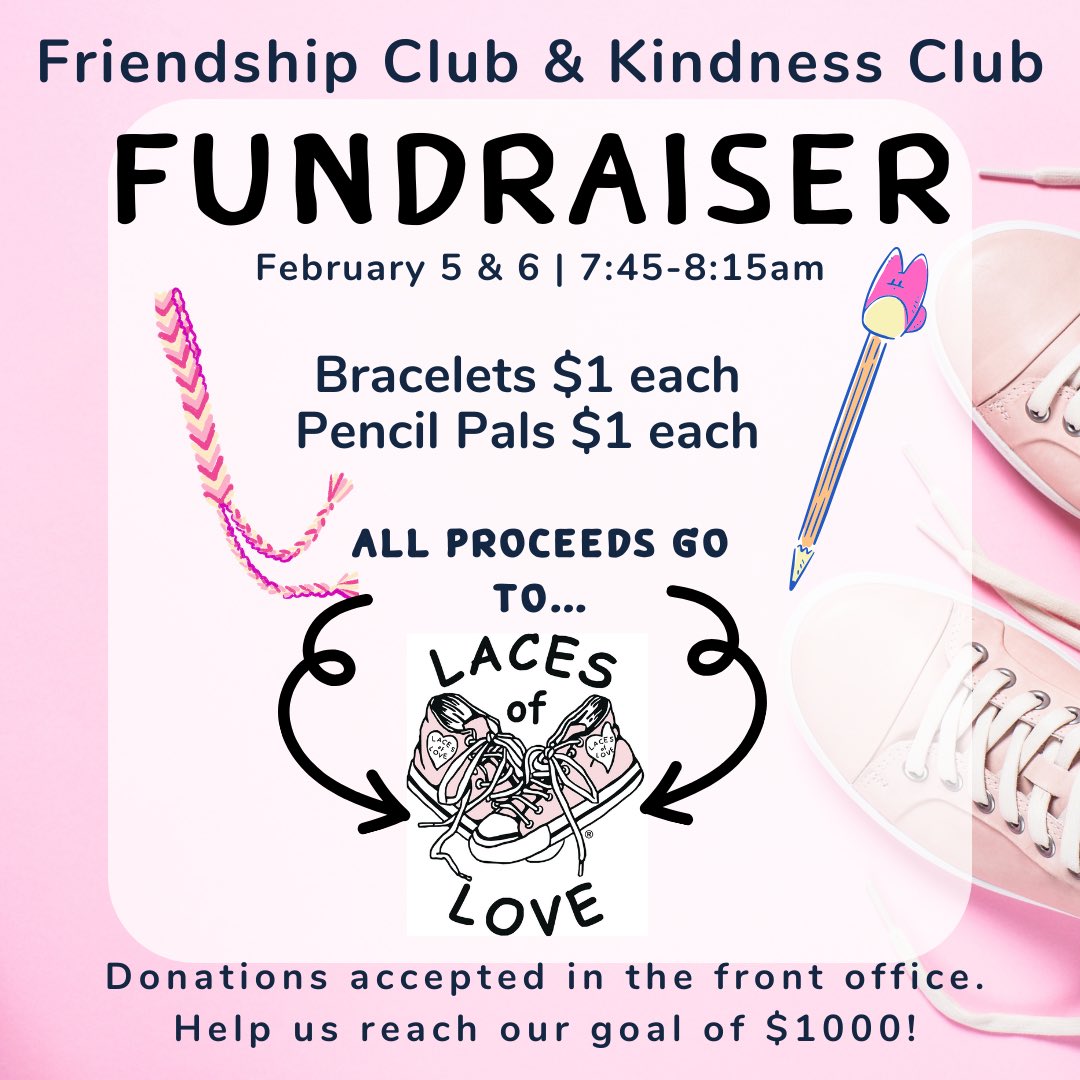 Sales are continuing this week! Help us reach our goal for @LacesofLove 🩷👟