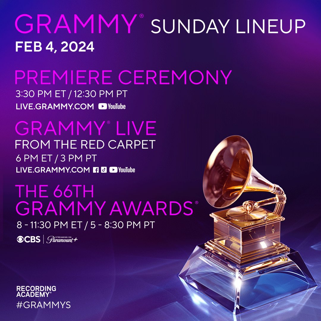 Tune in tonight at 8PM ET/5PM PT on CBS for music’s biggest night! @RecordingAcad Congratulation to all the nominees! @pageotprod #PageotProductions #VotingMember #GrammyUMentor #BestNewArtist #GrammyWinner #ProducerOfTheYear #AlbumOfTheYear #RecordOfTheYear