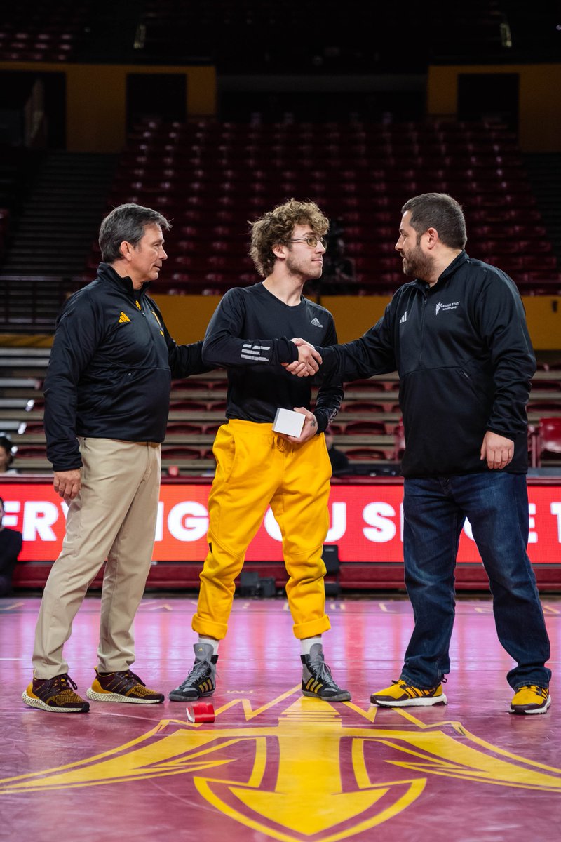 ASUWrestling's tweet photo. Julian Chlebove was presented with his World Championships ring during today's intermission 💍 https://t.co/To9t9PgP00