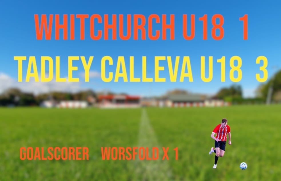 WUFC18s's tweet photo. Match Result

Whitchurch United 1- 3 Tadley Calleva 

After a good performance from our lads we unfortunately were beaten. The game was never far from us and were undone by two magnificent strikes from their players. We have a week break but return to Tadley on the 18th. https://t.co/yjou0uxckp