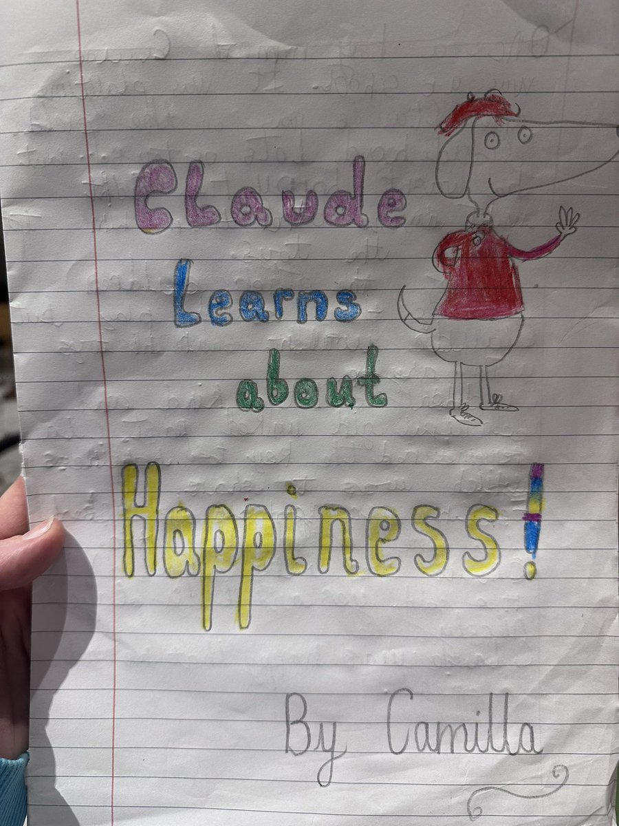 Clairek50's tweet photo. A story written by Mimi age 6! She used her favourite character #Claude to tell a story with a strong moral! @Alex_T_Smith hope you don’t mind her borrowing your character! https://t.co/lrUN1qldk7