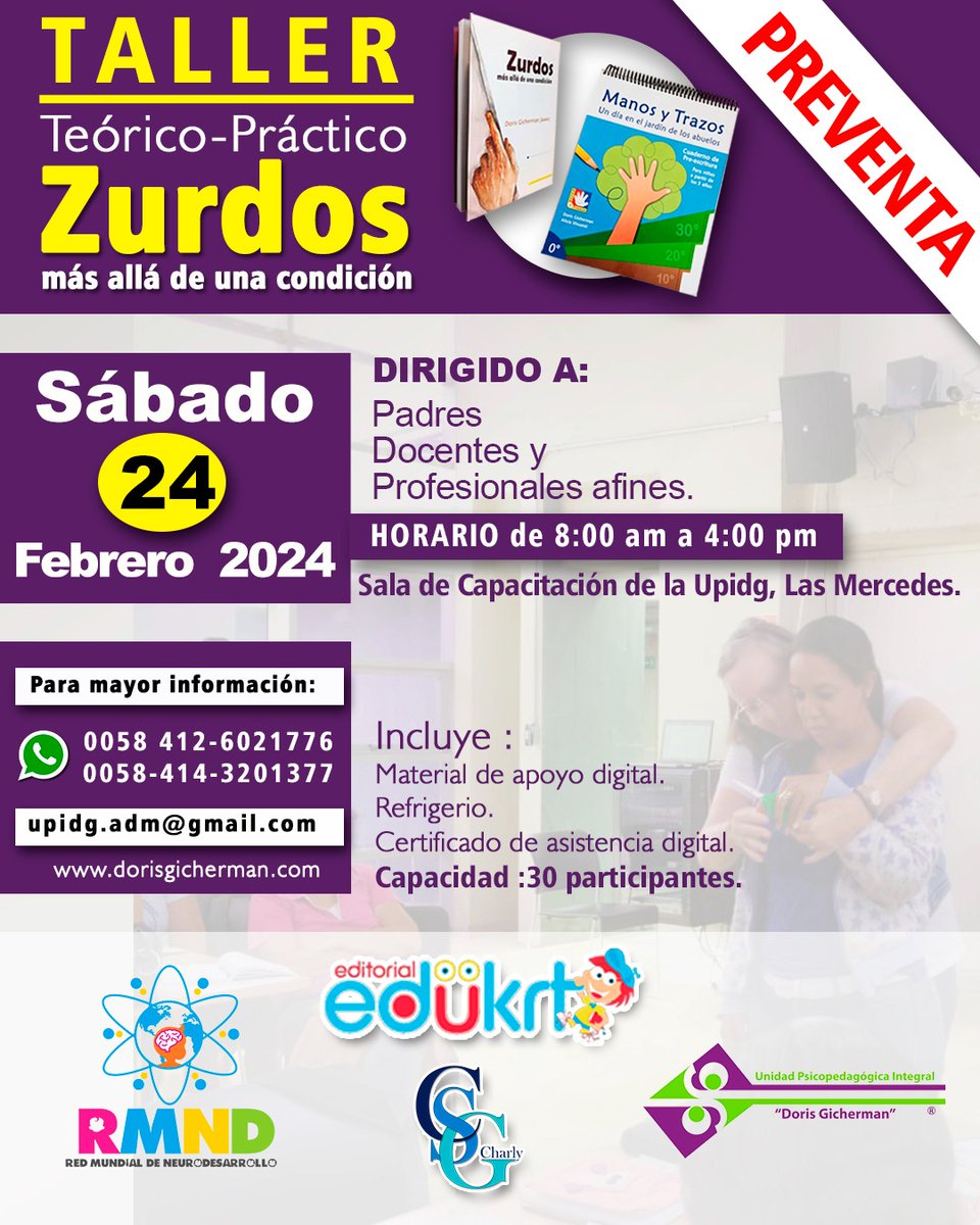 DGicherman's tweet photo. Los invito a participar en nuestro 5to taller #zurdosporundia , Sábado 24 de Febrero. Inf: 0414-3201377, upidg.adm@gmail.com @cjaimesb @albacmujica @ElgatoTell @andreinaduffy @uncafeconshia @neuropediat @RodriguezGladys @DoctorRenny @oscarmisle https://t.co/4al8pw17pu
