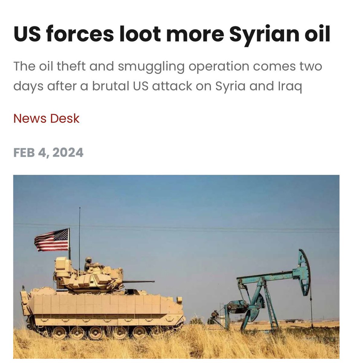 sahouraxo's tweet photo. Isn’t it amazing how the United States can drop bombs on Syria, illegally occupy Syria, steal Syria’s oil and scream about Ukraine’s sovereignty at the same time? https://t.co/wRsjVFkZj3