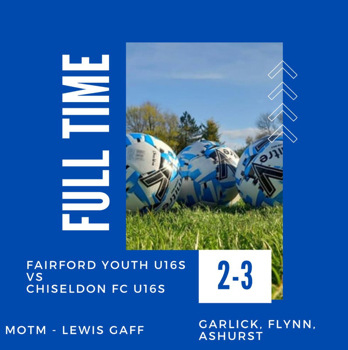 Good result for our U16s away to #fairfordyouthu16s Captain Lewis Gaff was MOTM today 👏🏼👏🏼 #upthechissy 🔵⚪️🔵⚪️