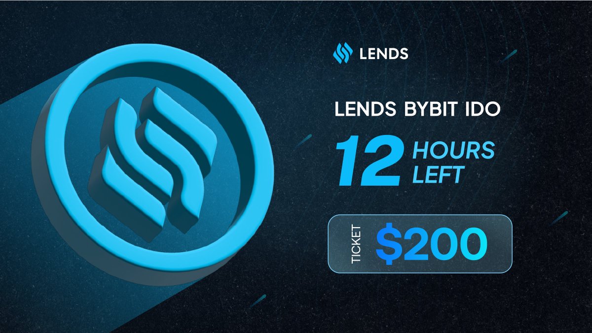 ⏰ Last call! Just 12 hours remaining to secure your chance in the <a href="/Bybit_Official/">Bybit</a> Web3 IDO lottery!

🔵 Hold 300 $USDC on #Ethereum Chain
🔵 Register to the IDO bybit.com/en/web3/ido/de…
🔵 Snapshot is taken on Feb 5th, 10AM UTC

$LENDS