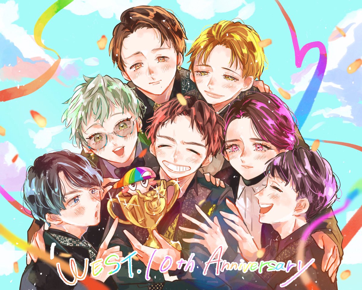 niconiconi0924's tweet photo. WEST.結成10周年おめでとうございます❤️🧡💛💚💙💜🩷この7人に出会えてよかった！いつも元気を与えてくれてありがとう、7人で駆け抜けてくれてありがとう、これからも応援しています🌈
#オメデトWESTꓸ
#オメデトWESTꓸ10th_Anniversary
#WESTꓸ結成10周年 https://t.co/E6eWXKCzv2