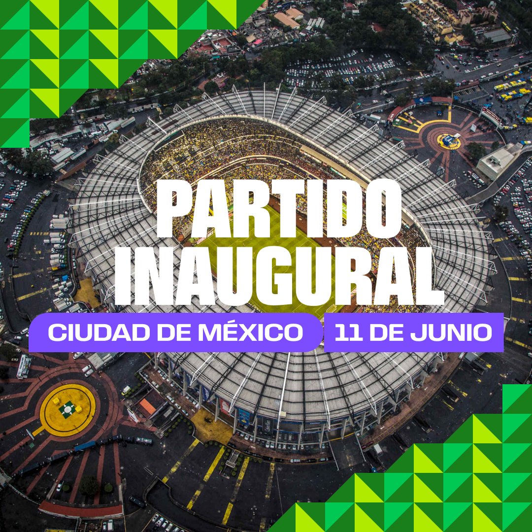 fifaworldcup_es's tweet photo. 🏟 El 𝐡𝐢𝐬𝐭𝐨́𝐫𝐢𝐜𝐨 Estadio Azteca será testigo de una nueva gran cita. 

El partido inaugural de la #CopaMundialFIFA 26 se jugará en la Ciudad de México. 🇲🇽🤩

@MexicoCity26 | #Somos26