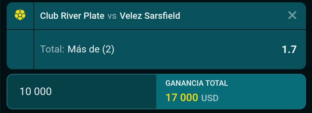 𝗔𝗣𝗨𝗘𝗦𝗧𝗔 𝗙𝗥𝗘𝗘⚽️🎁
River vs Velez Más de (2) Goles