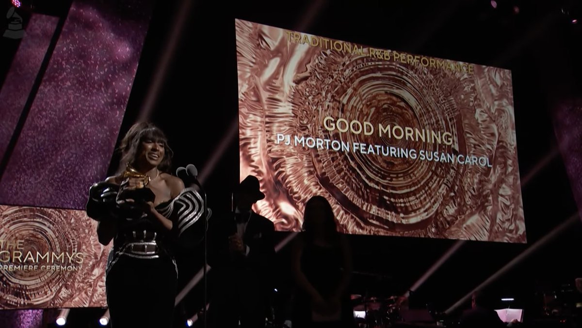 RecordingAcad's tweet photo. Congrats Best Traditional R&amp;B Performance winners - "'Good Morning" @pjmorton ft. Susan Carol. #GRAMMYs 🎶 

WATCH NOW https://t.co/OuKk34kvdu https://t.co/3nBOZeXUME