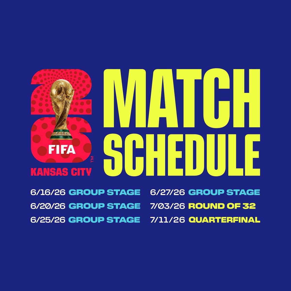 ddignan's tweet photo. In 2026, the USA will turn 250, Major League Soccer will turn 30, and the #SoccerCapitalofAmerica will host a FIFA #WorldCup quarterfinal!
Canโt wait!
#kc2026 | #FlyoverCountryIsAMyth https://t.co/JGPNIOf7Bp
