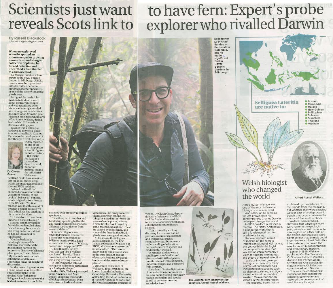 Nice coverage from The Sunday Post on my current activities @RBGE_Science @RBGEPress