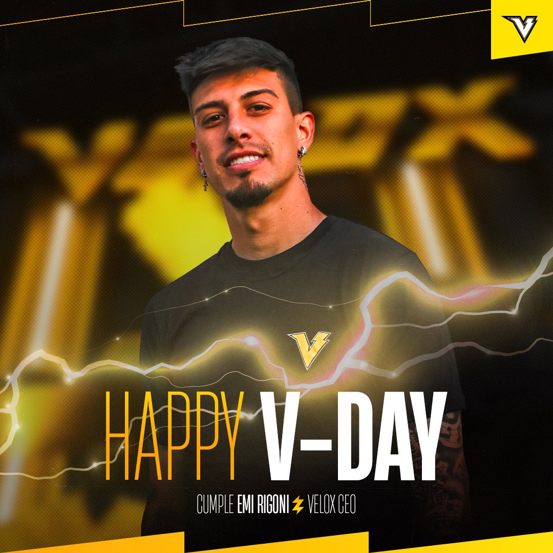 ¡Happy V-Day <a href="/EmiRigoni/">Emi Rigoni</a>! ⚡️

Hoy cumple años nuestro CEO, el hombre Rayo ⚽️ 
Esperamos que hayas disfrutado tu día a puro CS y futbol 🥳

#SomosVELOX ⚡️