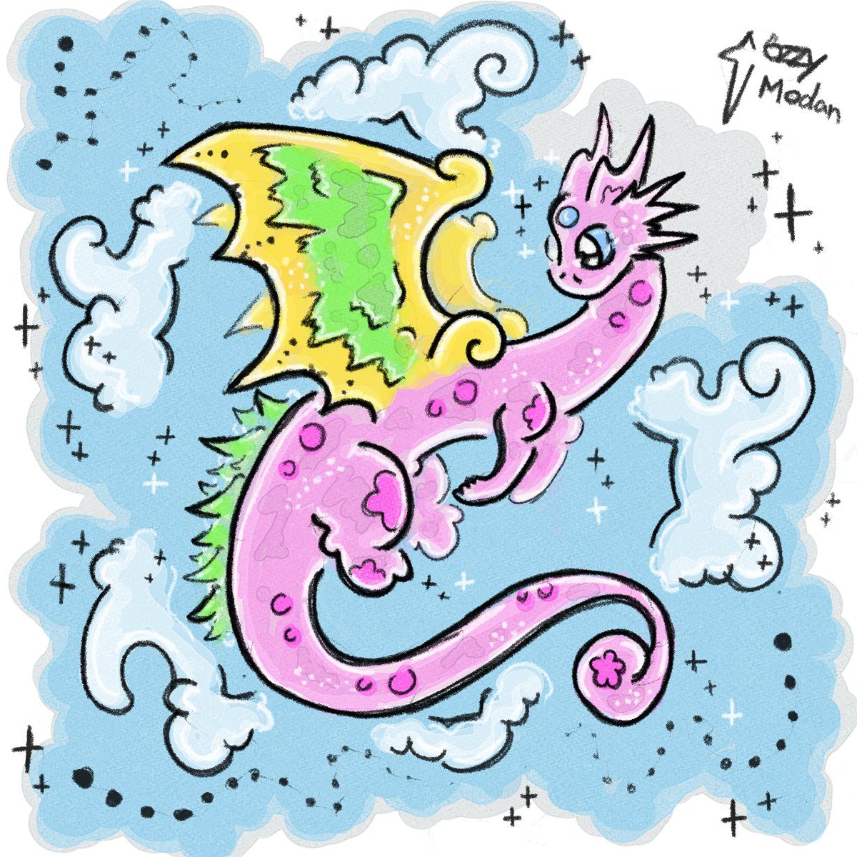 Lazy Sunday Dragon, My Dragon of the Day... #dragon #dragonart #dragonartist #dailydeviant #kawaii