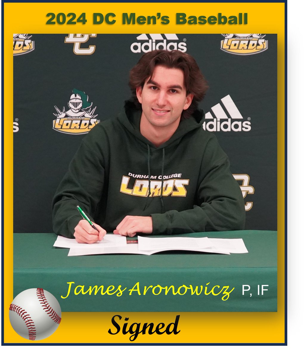 RHP &amp; SS James Aronowicz fires up Durham College's signing season for the 2024 class.  Welcome to DC James!