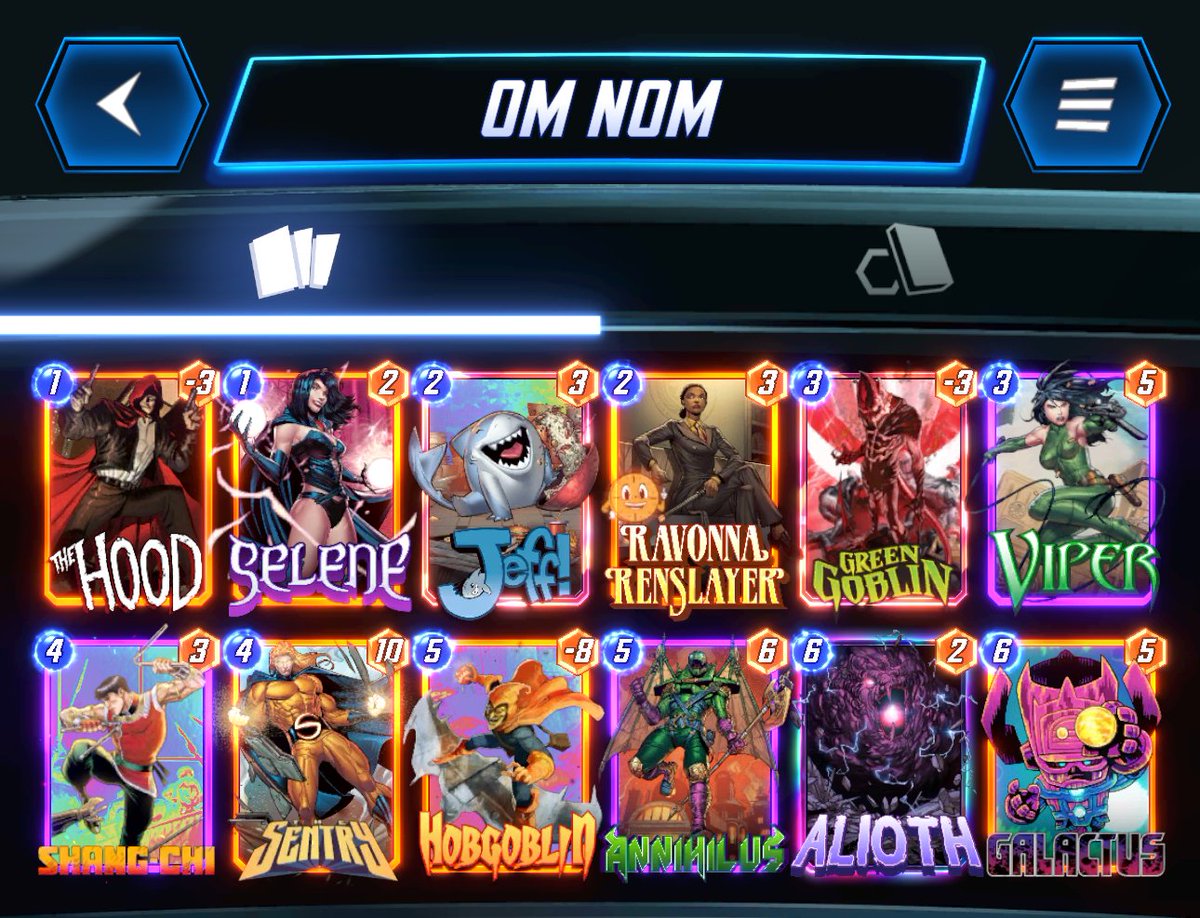 JaredWallin's tweet photo. FINALLY hit Infinite in #MarvelSnap, right down to the wire. This season has been a real slog. Got stuck going from 90-96 for a bit until I unlocked Beta Ray Bill a few days ago. Got all the way to within 1 cube and then dropped back to 96. Then switched to my old pal Galactus! https://t.co/pqaWgvOzOI