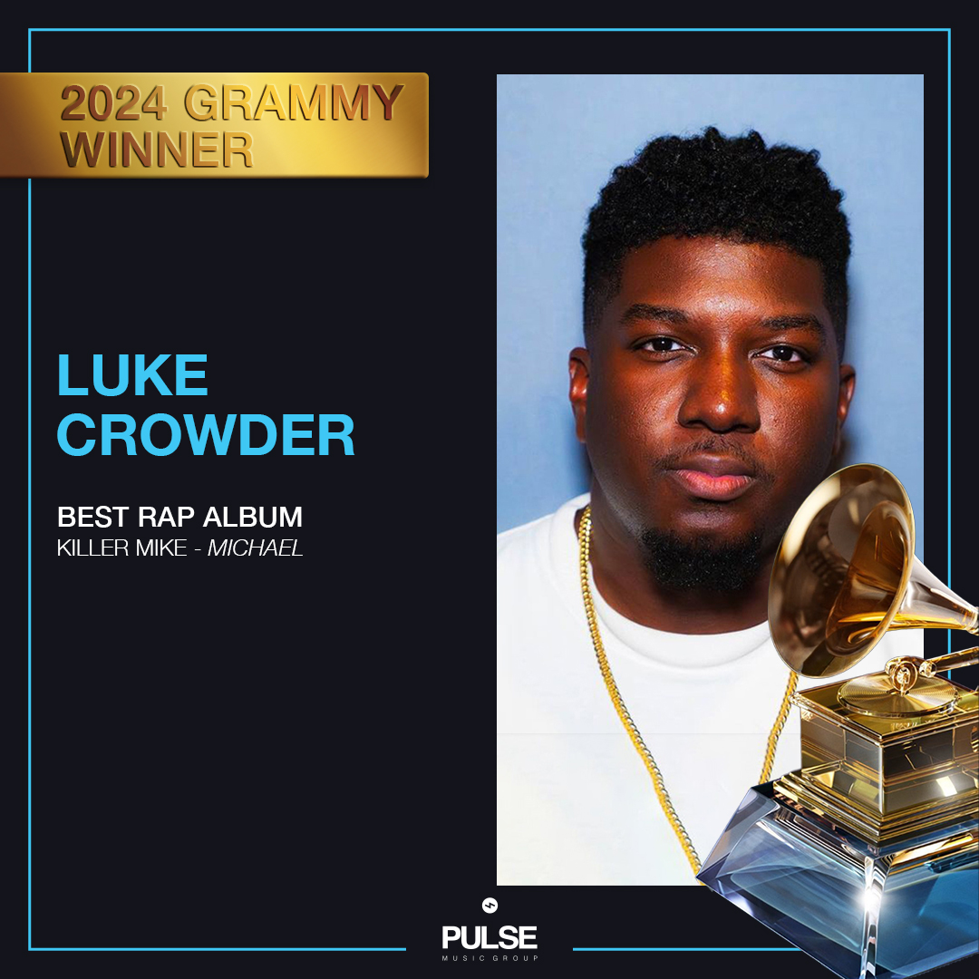 Congratulations to #GRAMMYs winner Luke Crowder 🏆
.
Best Rap Album ✍️🎚️🎵
.
#PULSE ⚡️