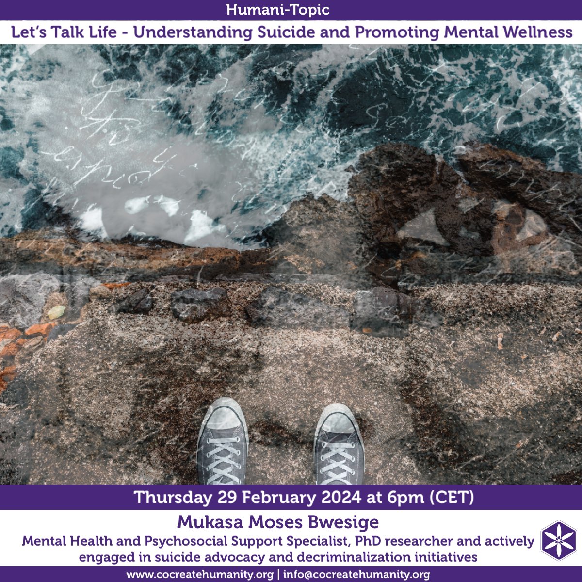 HRos_CCH's tweet photo. Thursday 29 February - Webinar with Mukasa Moses Bwesige (@MBwesige) « Let’s Talk Life - Understanding Suicide and Promoting Mental Wellness ».
Info and free registration: https://t.co/MQ2yRBe2Sf https://t.co/3m9jAe2m1e