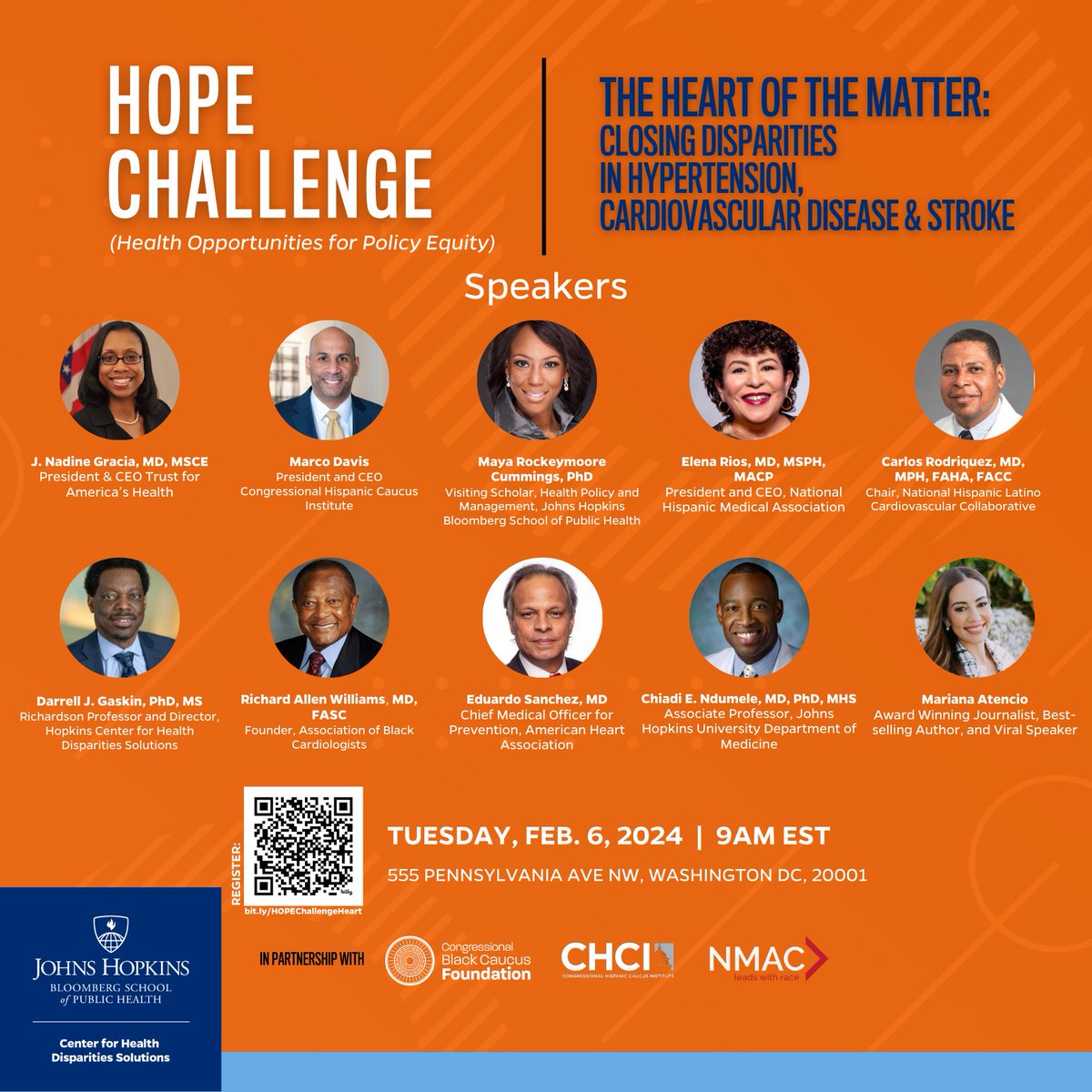 Join us! On Tues., Feb. 6th, we will partner with @CHCI, @CBCFInc, and @NMACCommunity to discuss policy solutions addressing racial and ethnic disparities in heart disease, hypertension and stroke. Learn more & register at: bit.ly/heartdiseasedi…