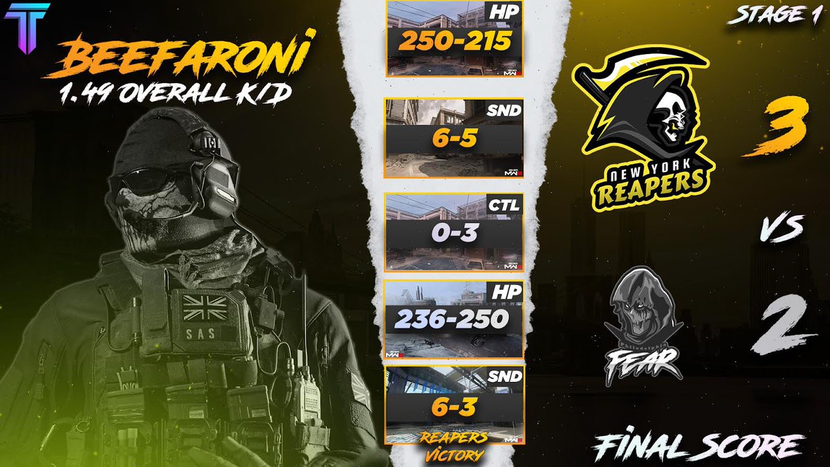 The first match of the season was a BANGER. The New York Reapers avoid the reverse sweep and beat the Philadelphia Fear 3-2. 

<a href="/Mbirchfield_/">Matt Birchfield</a>’s insane 2.27 SnD K/D powered New York to their first win!