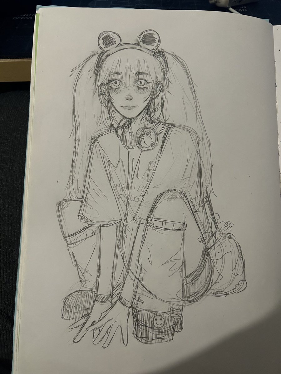 frogsiee's tweet image. recently got back into digital art so i decided to make an oc which i might turn into a vtuber model some time 🐸

i sent it to @tinygoosey AND LOOK AT THE DRAWING SHE MADE OF HER!! THE LITTLE FROG NEXT TO HER!!! 😭😭😭