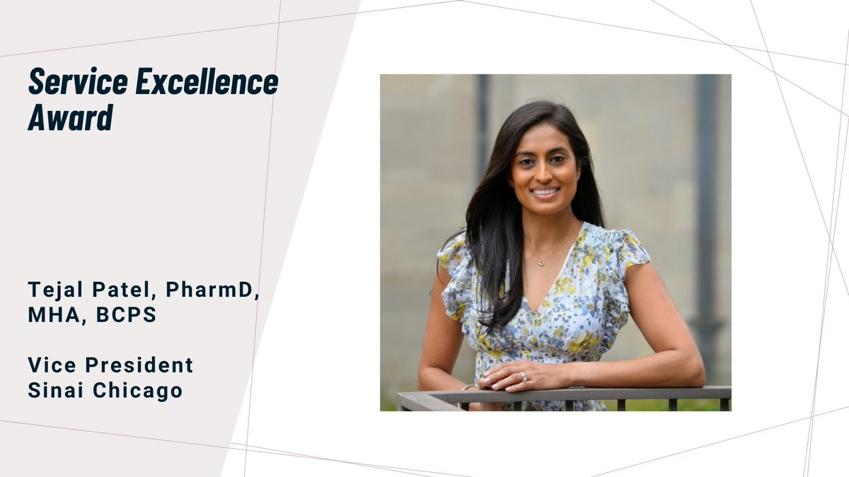 ChicagoACHE's tweet photo. Congratulations to Tejal Patel for receiving the Service Excellence Award! Tejal’s dedication and commitment at @SinaiChicago have set a standard for excellence in #healthcare. Register now for the 48th CHEF Annual Meeting! https://t.co/EDdaC2QIQN https://t.co/bkg3Lg3POE
