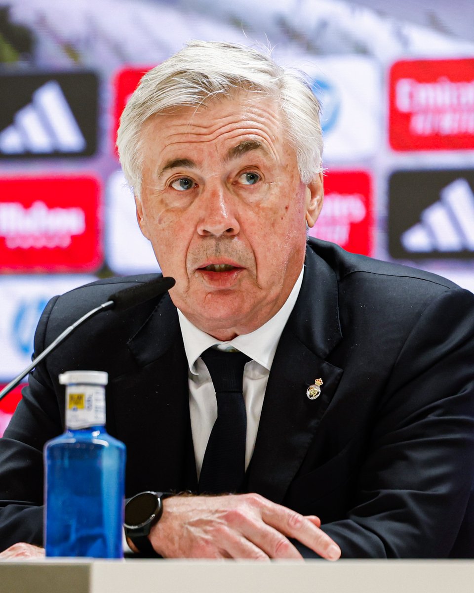 realmadrid's tweet photo. 🎙️ @MrAncelotti: "No estamos satisfechos porque merecíamos ganar".
#RealMadridAtleti https://t.co/sVwLXmWYcZ