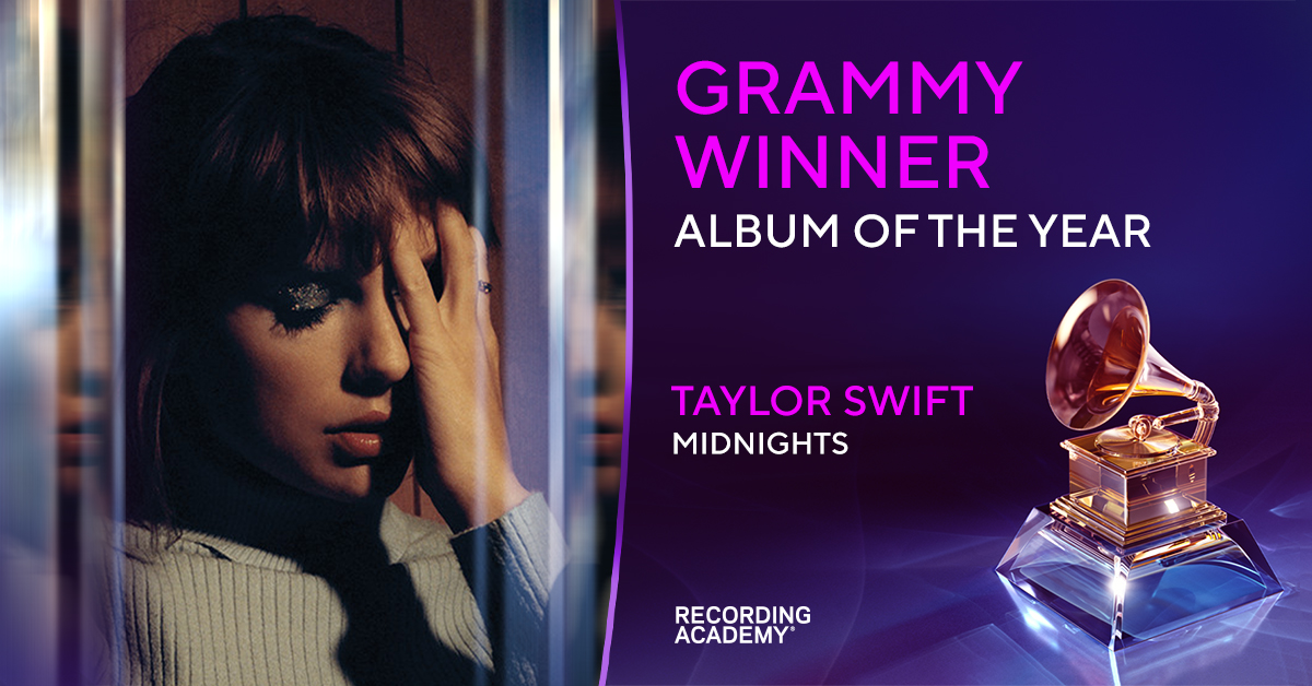 🌃 Congrats Album Of The Year winner - 'Midnights' @TaylorSwift13 #GRAMMYs