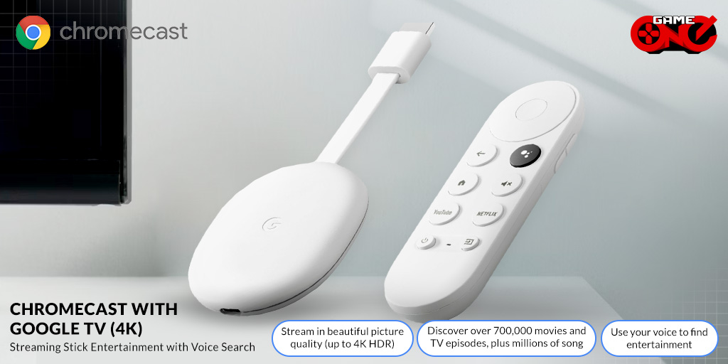 Google Chromecast (2020) with Google TV (4K) Streaming