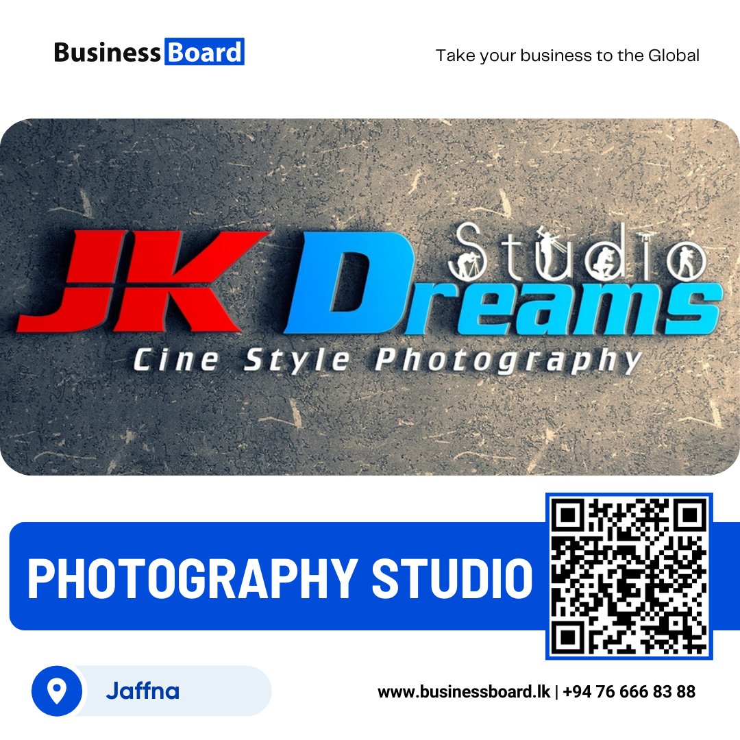 BusinessboardLk's tweet photo. கொக்குவிலில்  அமைந்துள்ள "JK Dreams Studio" இனை இப்போது Google Map இலும் எமது BusinessBoard இணையத்தளத்திலும் பார்வையிடலாம்

Map: https://t.co/edUVdbbOKv
Website: https://t.co/uODMSj4wlo

Contact us : +94766668388 https://t.co/pTx5V9LMi7