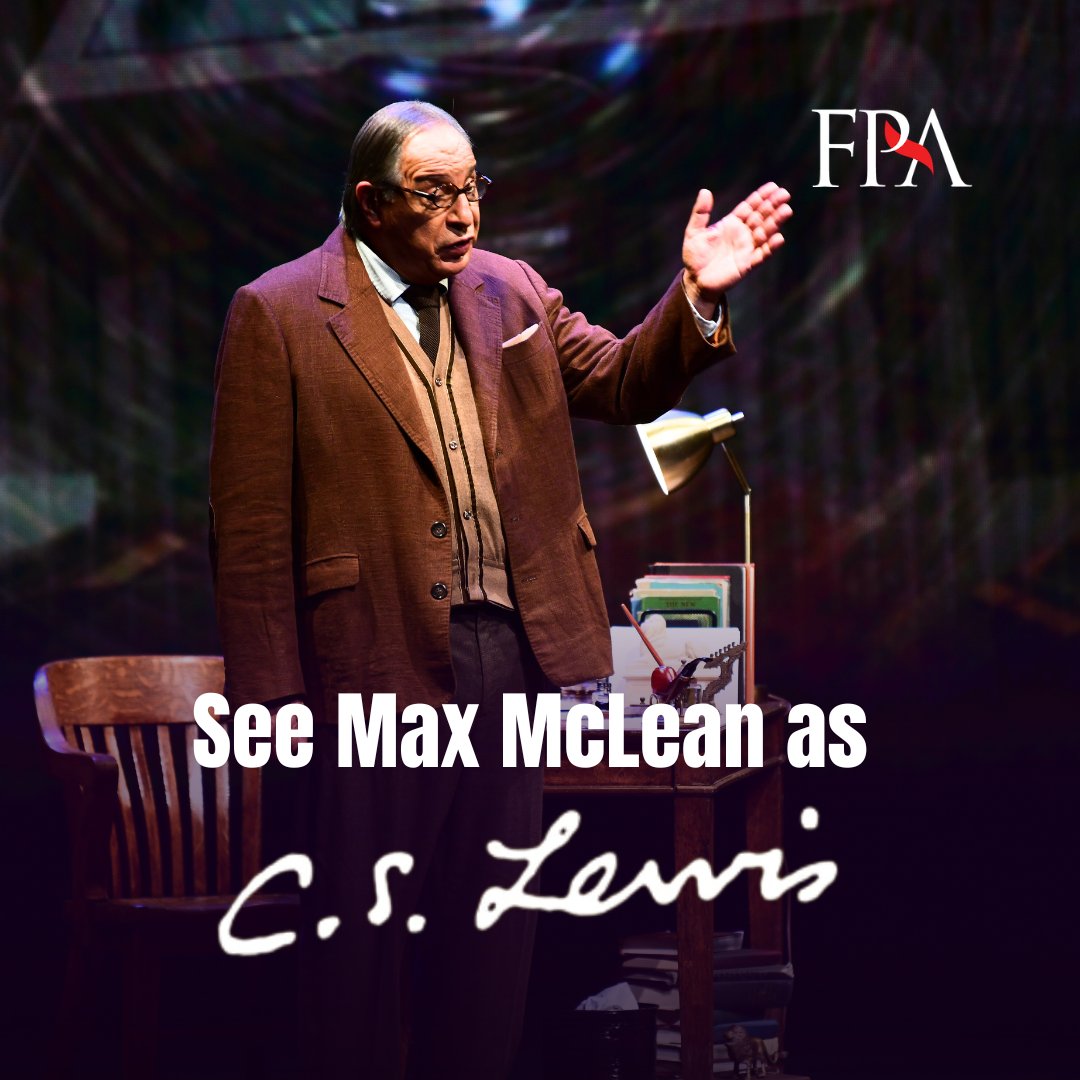 CSLewisOnStage's tweet photo. Max McLean is the award-winning actor and adaptor of FPA's latest play C.S. LEWIS ON STAGE: FURTHER UP & FURTHER IN. Max brings C.S. Lewis' works to life on stage and screen. Buy your tickets to see him live on stage at https://t.co/Ohd0YZ7yAX #CSLewis #MaxMcLean https://t.co/i3G88cLonb