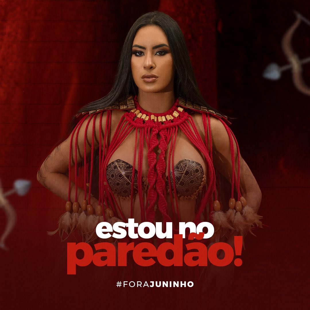 Isanogoficial's tweet photo. ESTAMOS NO PAREDÃO! Guerreiros, nossa Cunhã tem mais uma missão para vocês: salvá-la deste paredão!

O voto, desta vez, é PARA ELIMINAR. Portanto, visando o jogo da Isabelle e o melhor cenário, somos #ForaJuninho!

Não dividam votos, foquem apenas no Gshow e no #ForaJuninho. 

Contamos com vocês! 👊🏼🏹