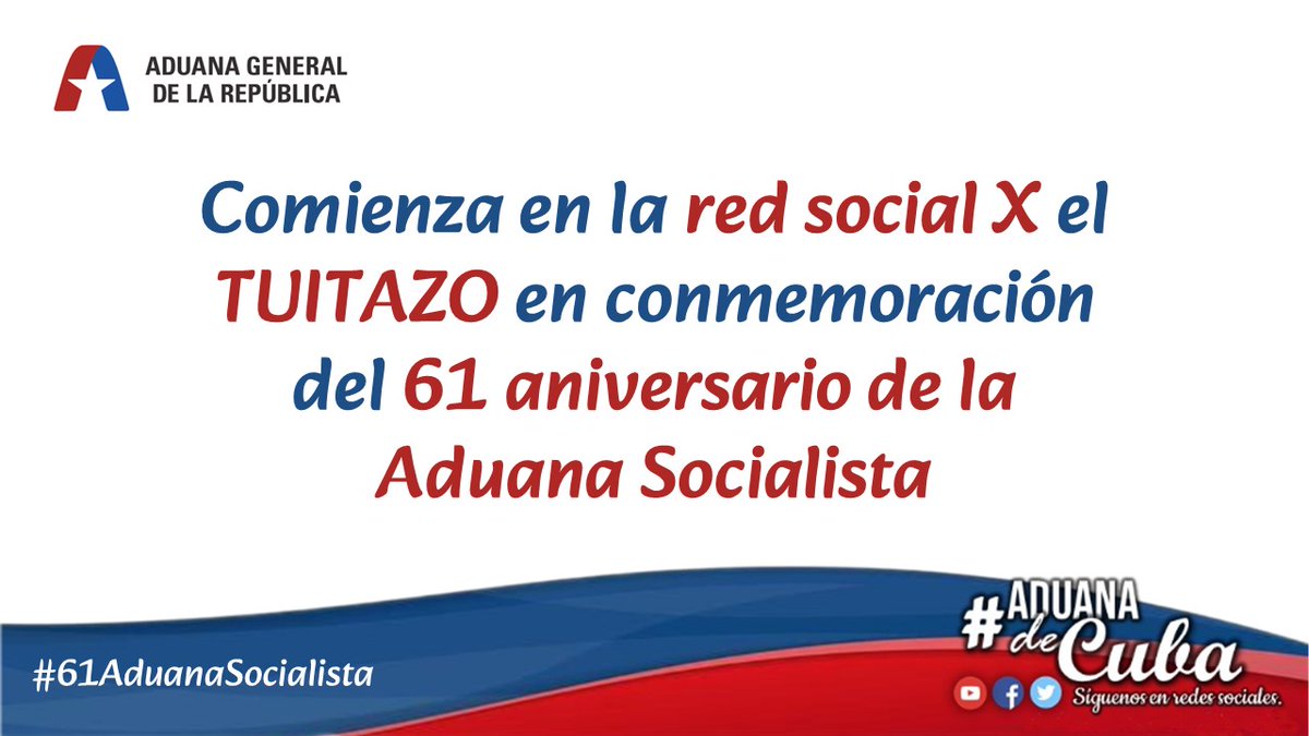 Ya están listos❓ ❗ Comenzó el Tuitazo❗ ✏️ Y todos en la #AduanadeCuba demostremos que estamos más #OrgullosamenteAduaneros en este #61AduanaSocialista.